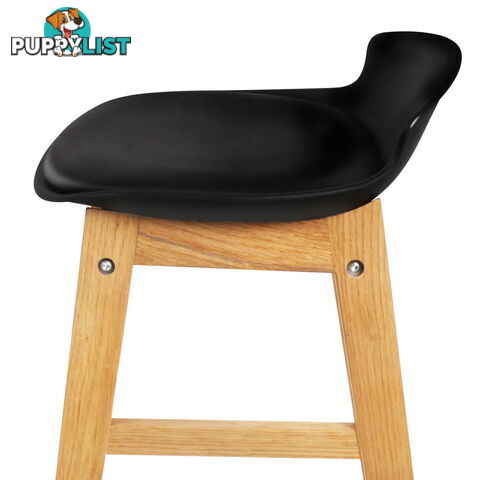 2 x High Seat Back Barstools Counter Chair Black