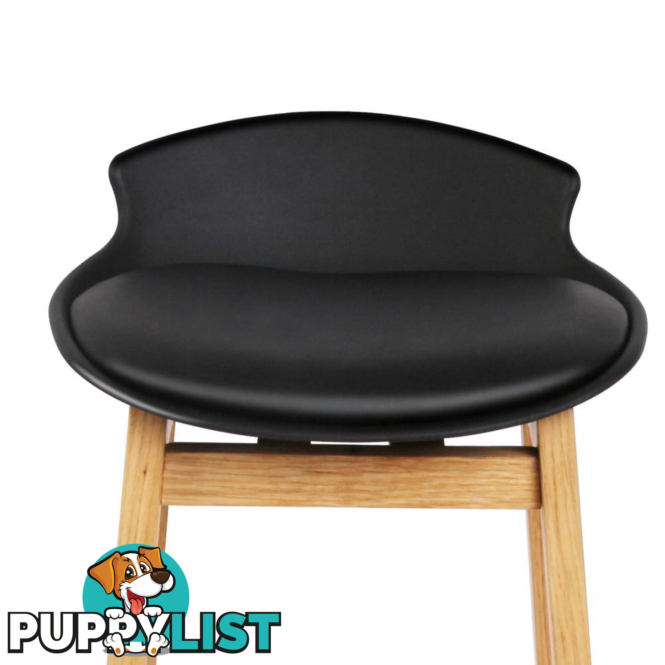 2 x High Seat Back Barstools Counter Chair Black