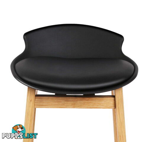 2 x High Seat Back Barstools Counter Chair Black