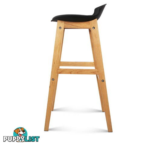 2 x High Seat Back Barstools Counter Chair Black