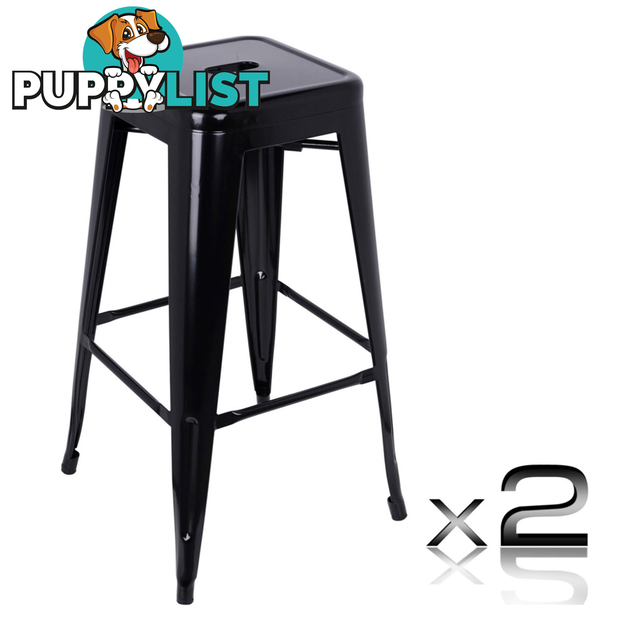 2xMetal Steel Bar Stool Replica Xavier Pauchard Cafe Home Kitchen Bar Chair 76cm