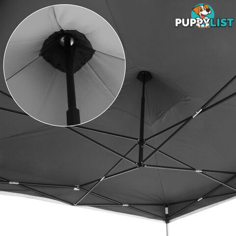 3m x 3m Pop-up Garden Outdoor Gazebo Black