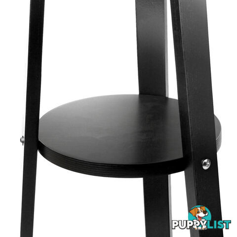 Clothes Stand Wooden Coat Rack Hat Jacket Hanger Black