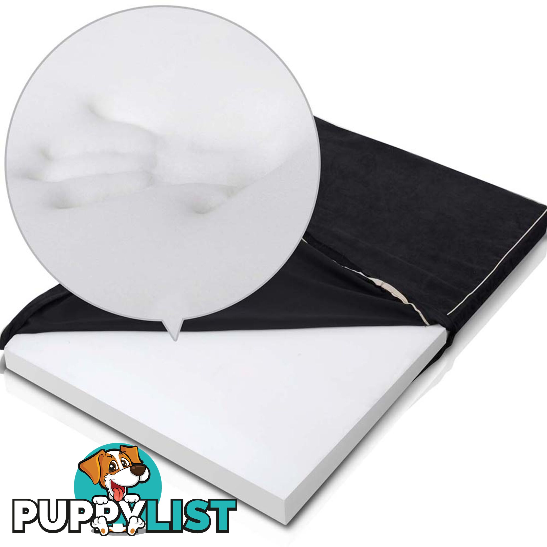 Pet Memory Foam Mattress Dog Bed Medium Cat Sleep Pad Mat Anti Skid Black