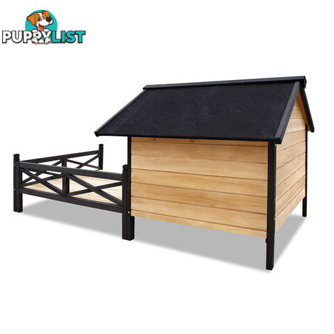 Dog Kennel with Patio - Black