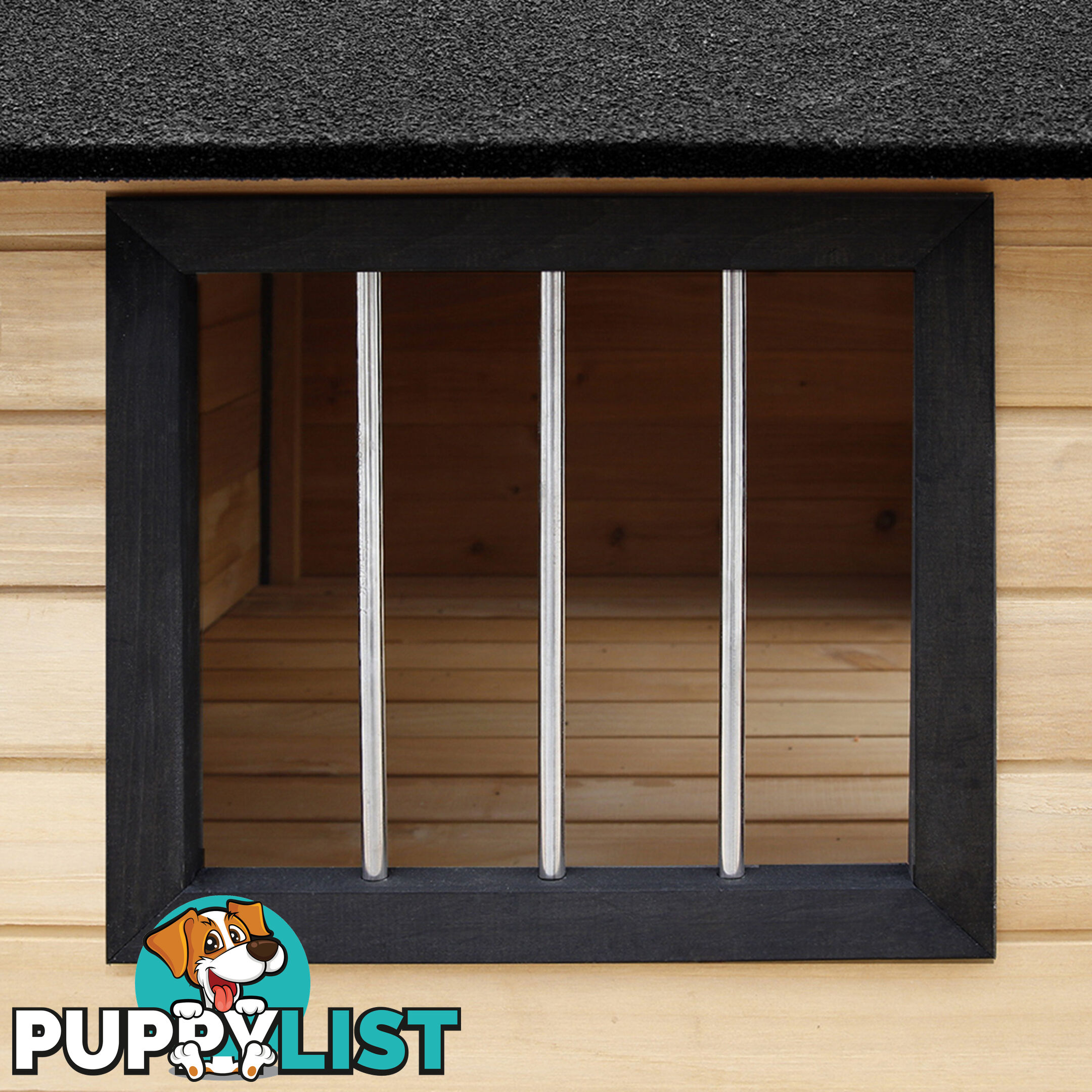 Dog Kennel with Patio - Black