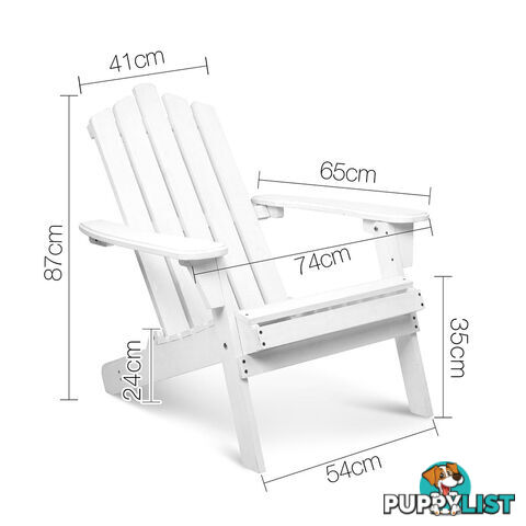 New Adirondack Foldable Wood Chair Side Table Set Outdoor Garden Deck Furniture