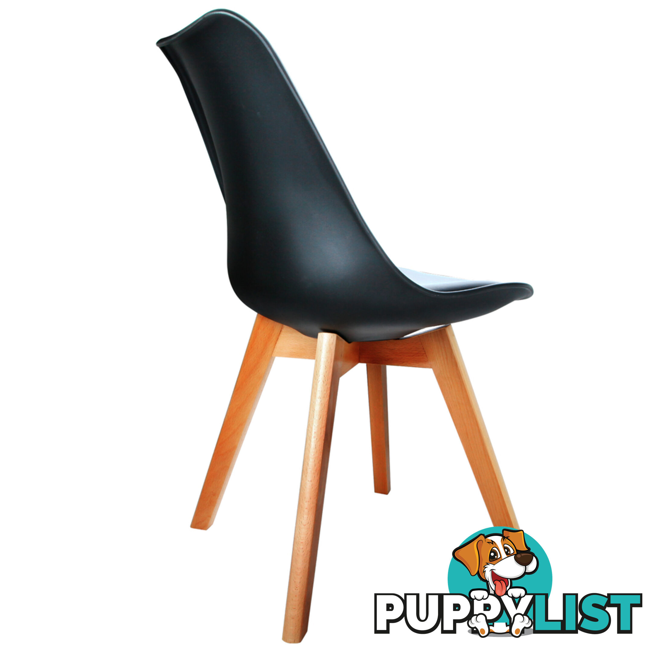 Set of 4 Dining Chair PU Black