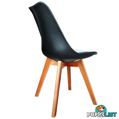 Set of 4 Dining Chair PU Black