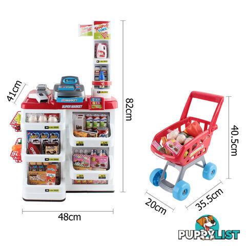 Supermarket Pretend Play Set Red White