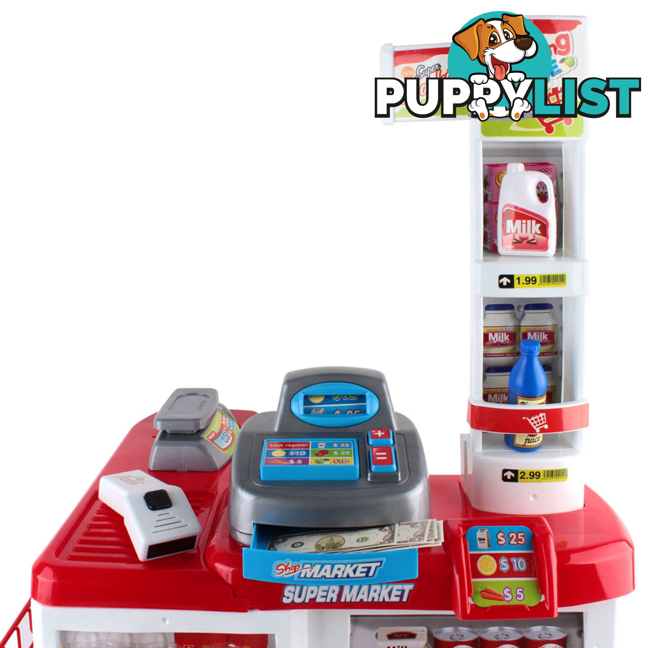 Supermarket Pretend Play Set Red White