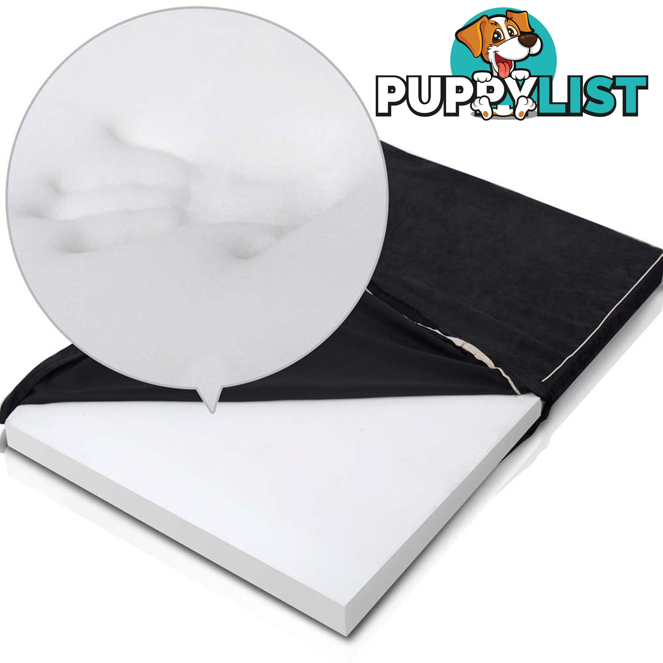 Pet Memory Foam Mattress Dog Bed Large Cat Sleep Pad Mat Anti Skid Black