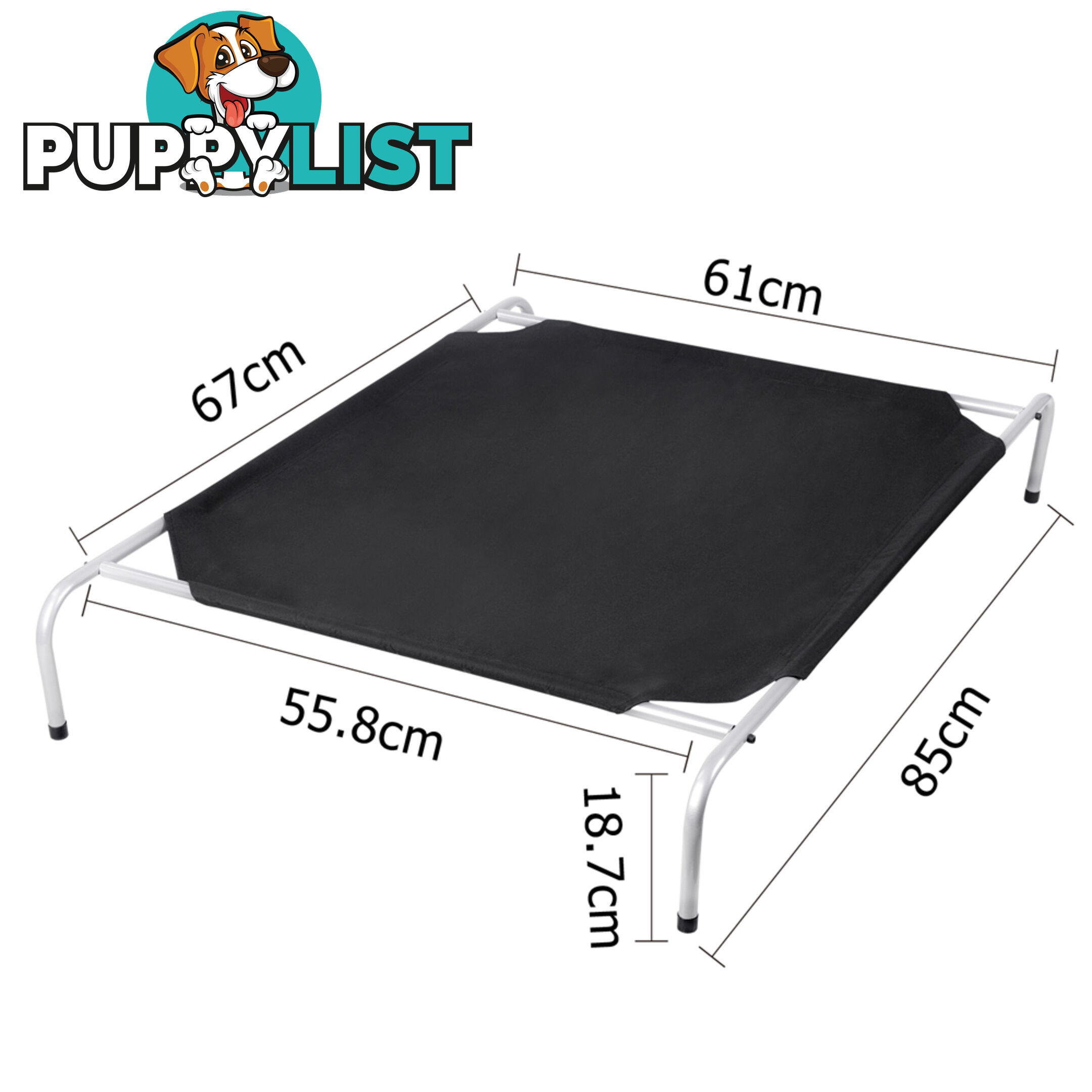 Medium Heavy Duty Frame Pet Puppy Bed Dog Cat Trampoline Hammock 85 x 60cm