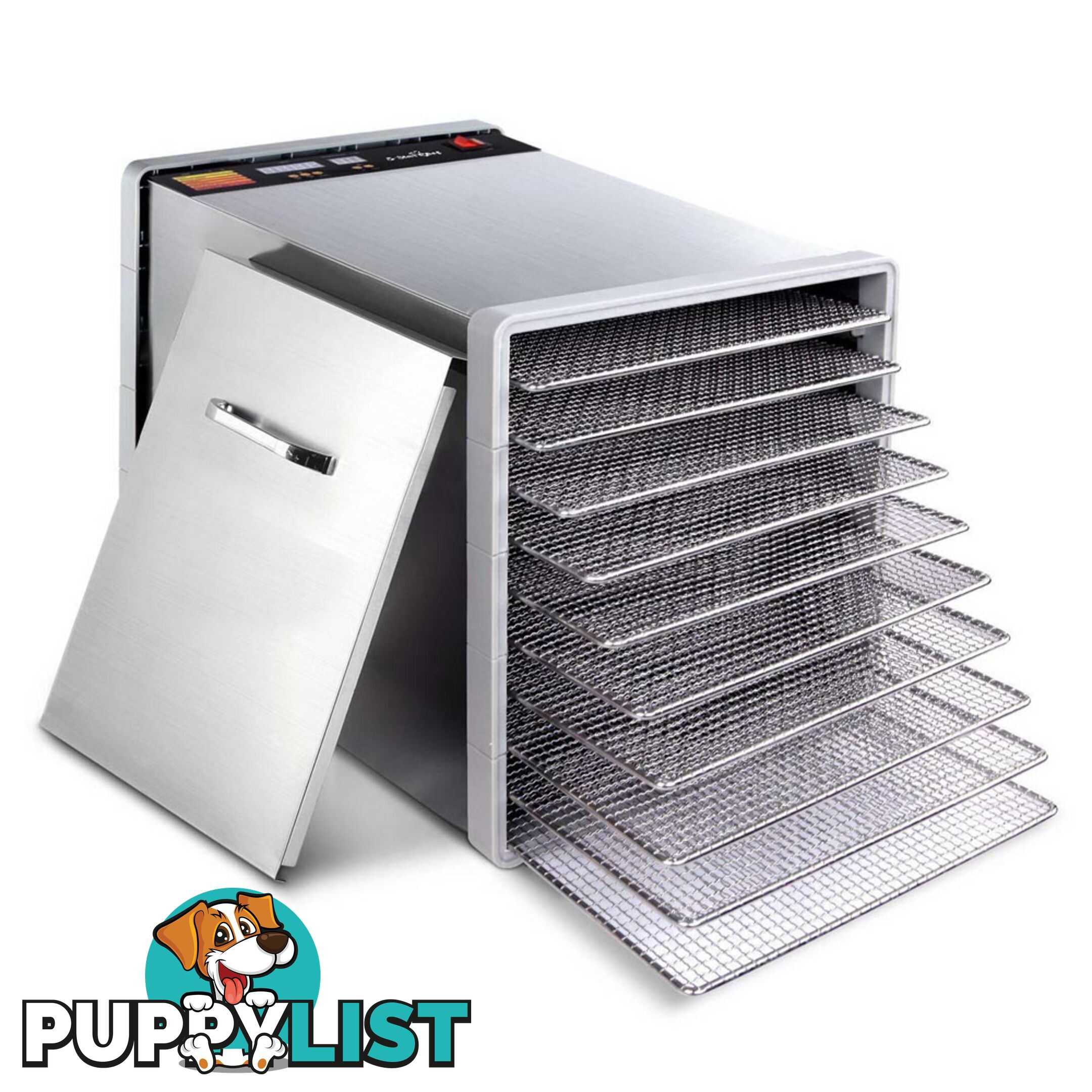 10 Trays Commercial Food Dehydrator Stainless Steel Jerky Dry Fruit Maker LED