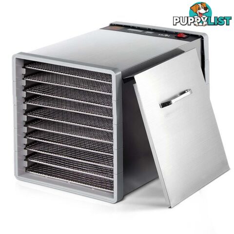 10 Trays Commercial Food Dehydrator Stainless Steel Jerky Dry Fruit Maker LED