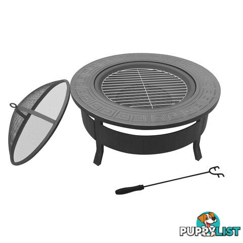 Round 2 In 1 Multi-Purpose Outdoor Camping/Patio Fire Pit BBQ Table