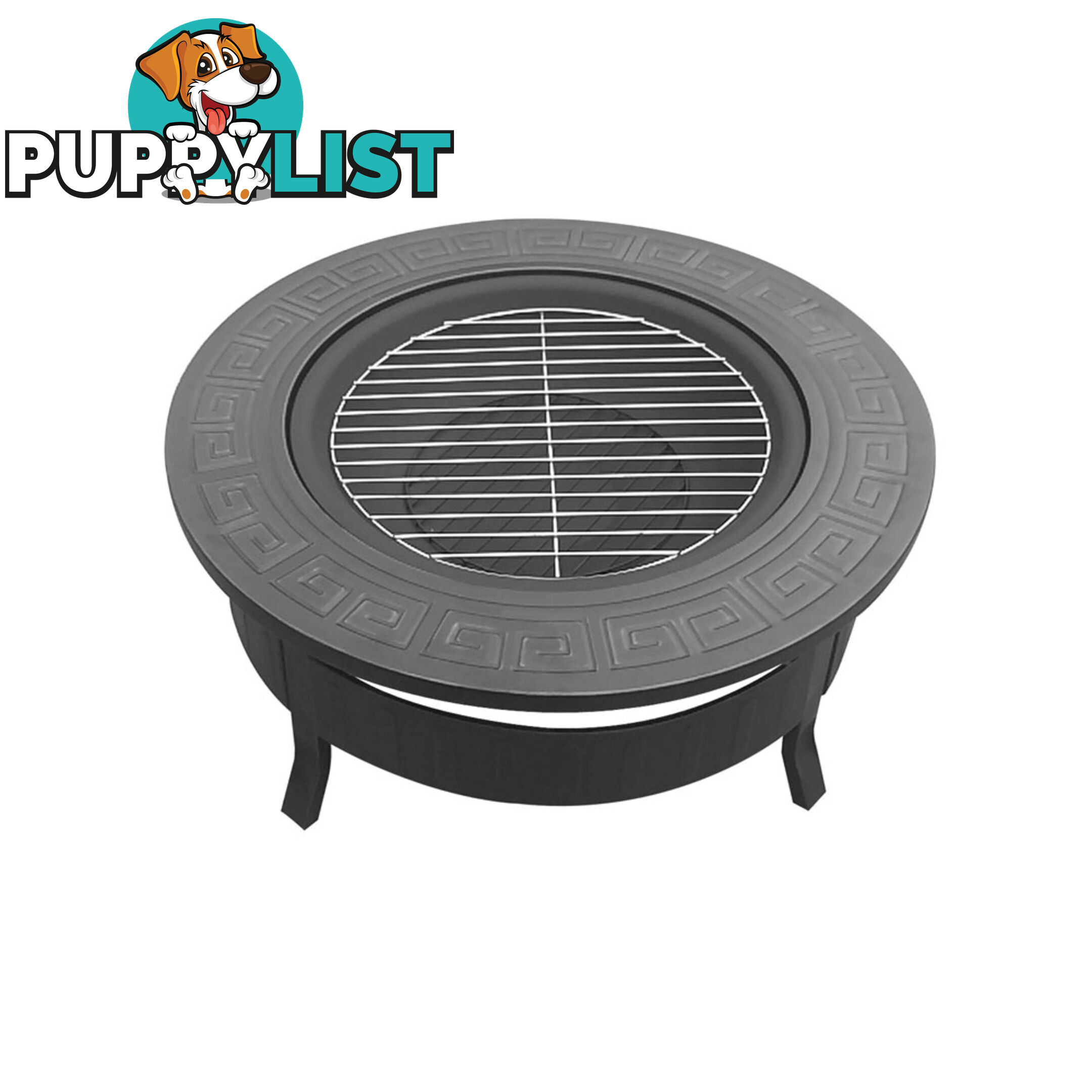 Round 2 In 1 Multi-Purpose Outdoor Camping/Patio Fire Pit BBQ Table