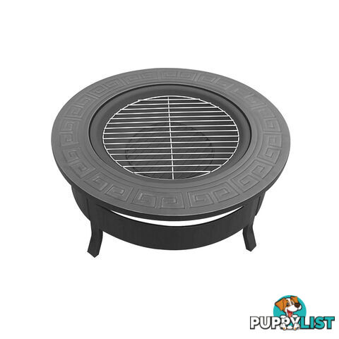 Round 2 In 1 Multi-Purpose Outdoor Camping/Patio Fire Pit BBQ Table