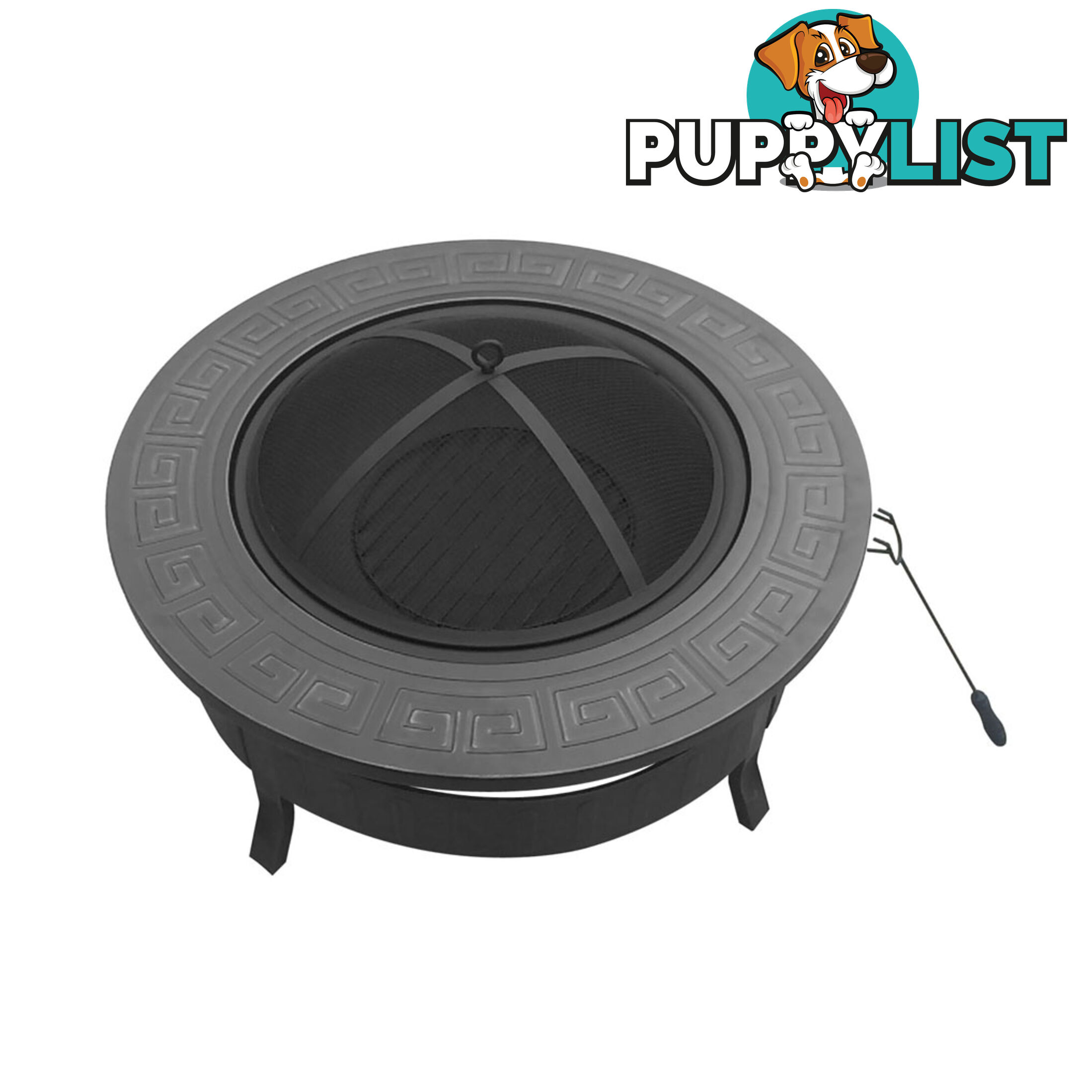 Round 2 In 1 Multi-Purpose Outdoor Camping/Patio Fire Pit BBQ Table