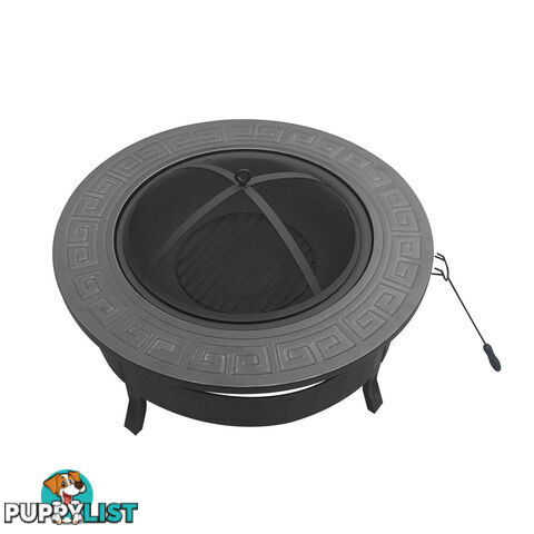 Round 2 In 1 Multi-Purpose Outdoor Camping/Patio Fire Pit BBQ Table