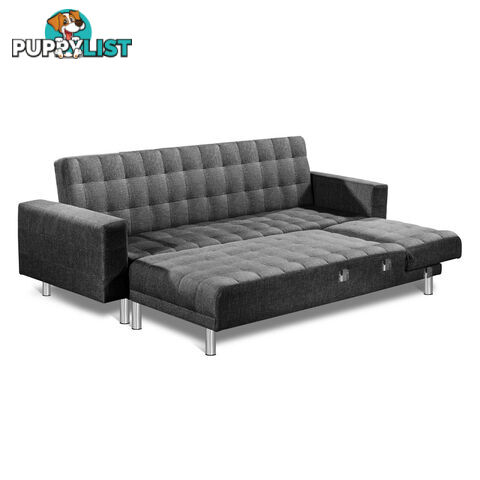 Premium Faux Linen Modular Sofa Bed Couch Futon Suite 5 Seater Indoor Lounges