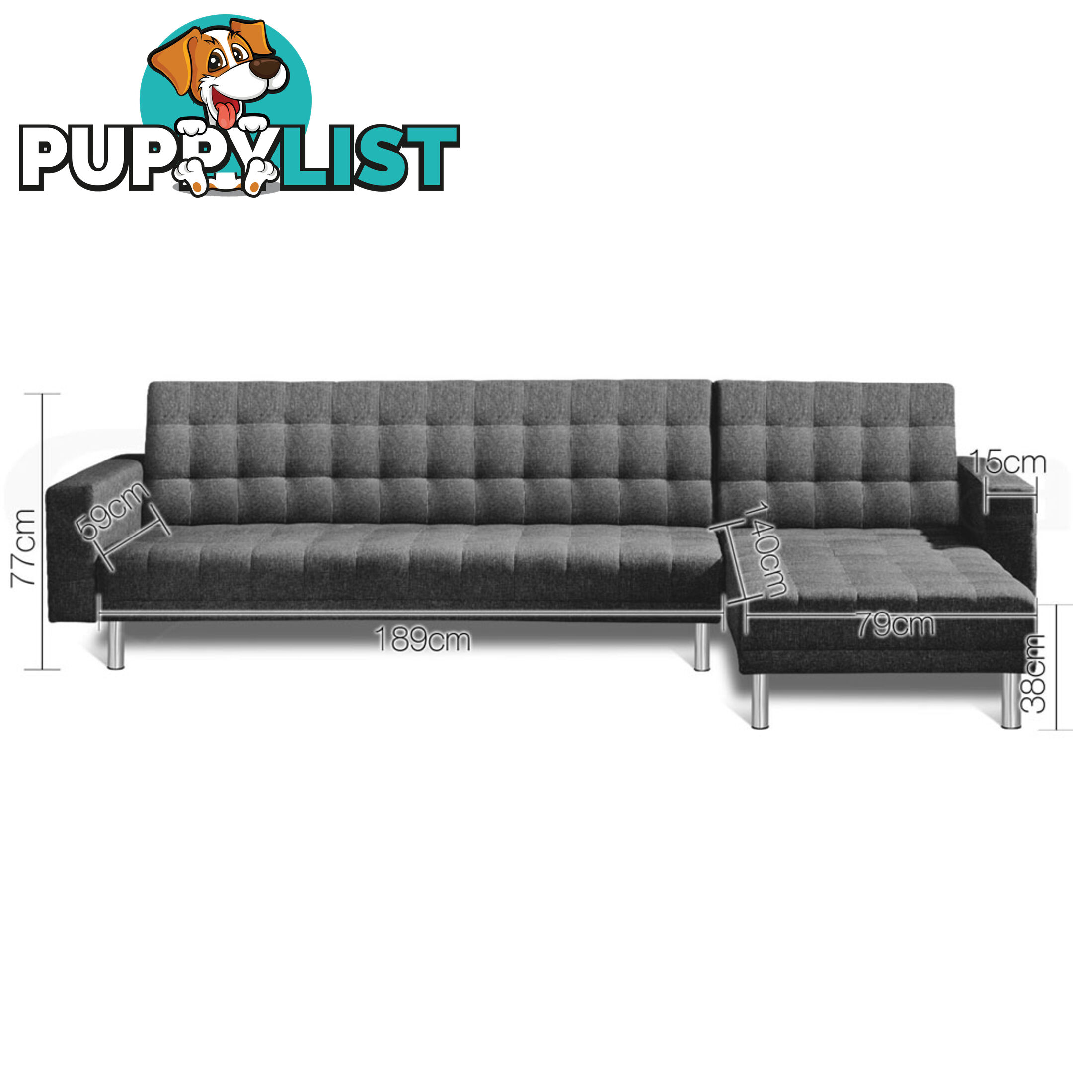 Premium Faux Linen Modular Sofa Bed Couch Futon Suite 5 Seater Indoor Lounges