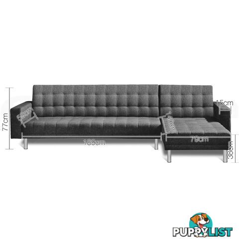 Premium Faux Linen Modular Sofa Bed Couch Futon Suite 5 Seater Indoor Lounges