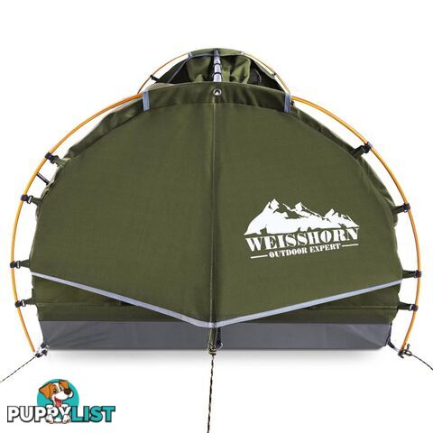 Free Standing Camping Canvas Swag Dome Tent 6cm Mattress Pillow Double Celadon