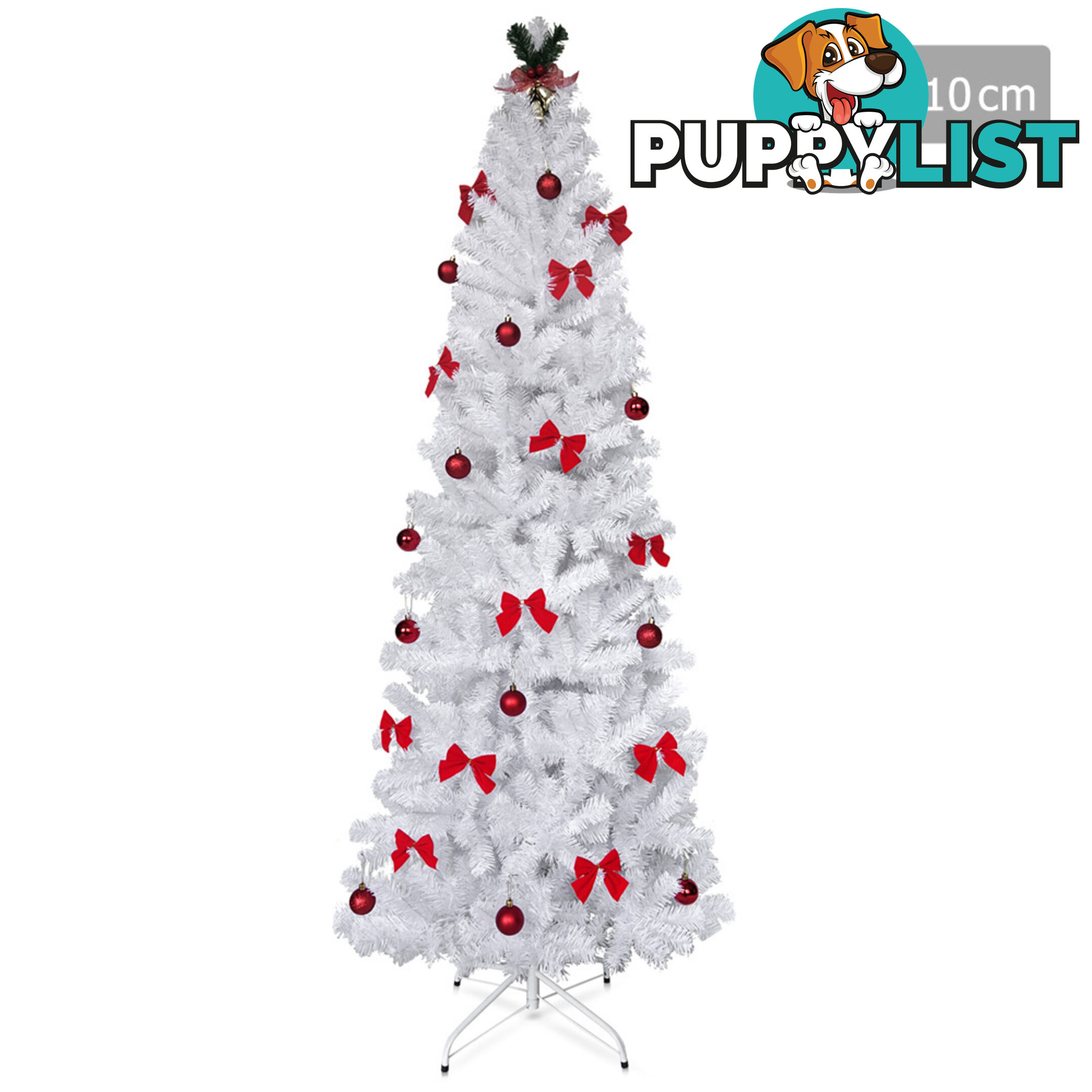 7FT Premium Christmas Tree Free Ornament 210CM Xmas Decorate Steel Base White