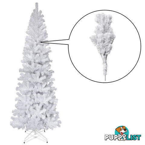 7FT Premium Christmas Tree Free Ornament 210CM Xmas Decorate Steel Base White