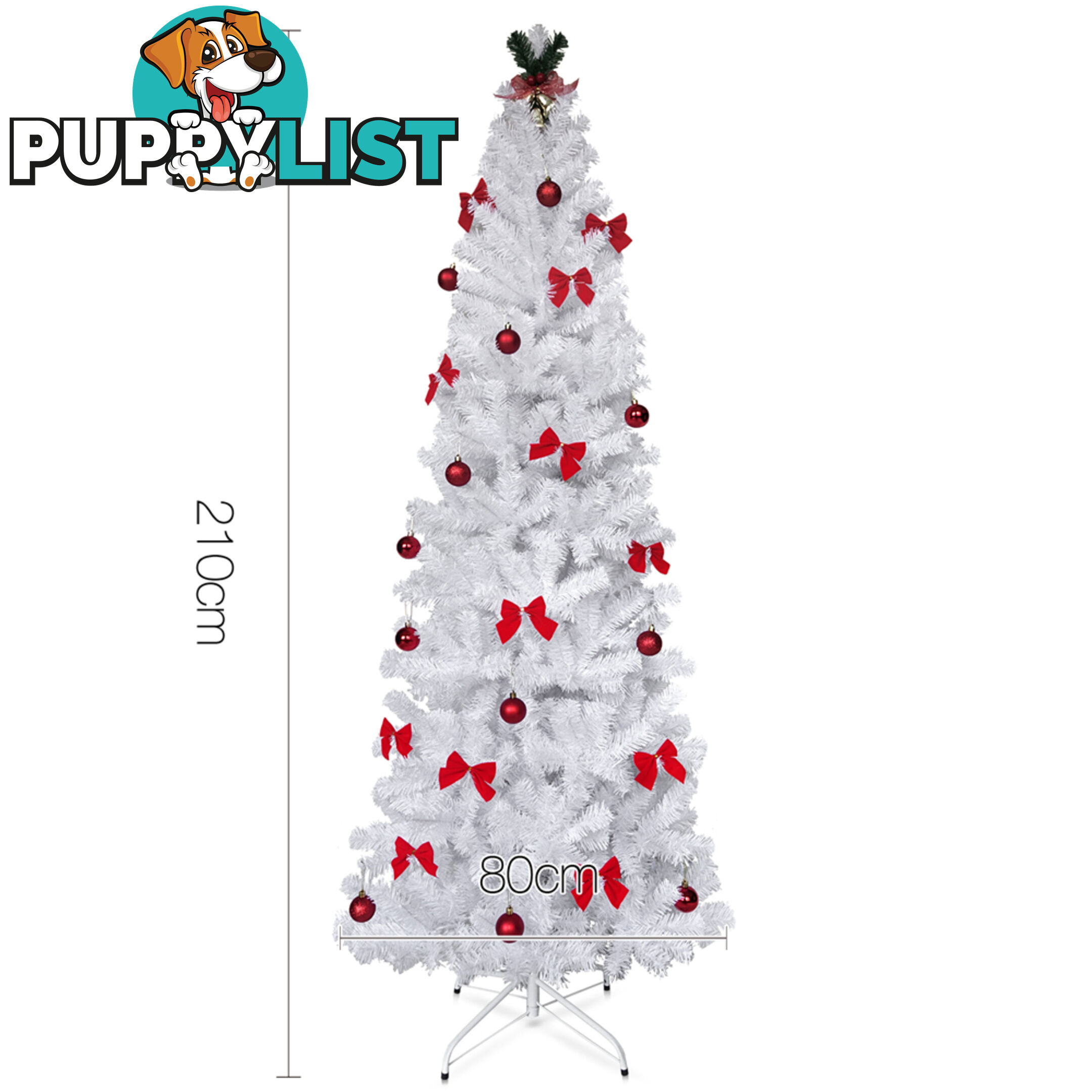 7FT Premium Christmas Tree Free Ornament 210CM Xmas Decorate Steel Base White