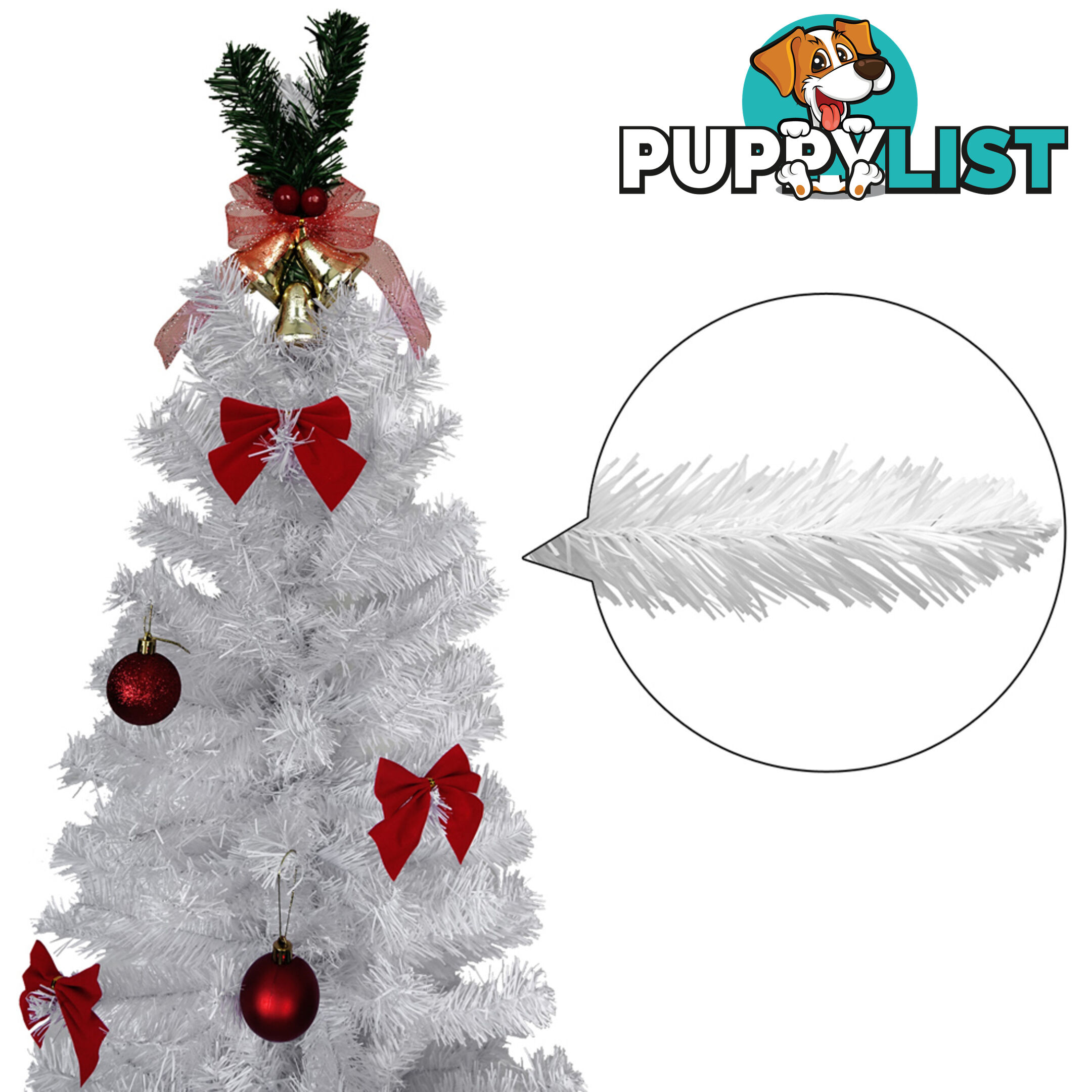 7FT Premium Christmas Tree Free Ornament 210CM Xmas Decorate Steel Base White