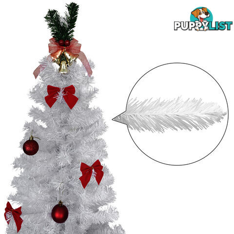 7FT Premium Christmas Tree Free Ornament 210CM Xmas Decorate Steel Base White