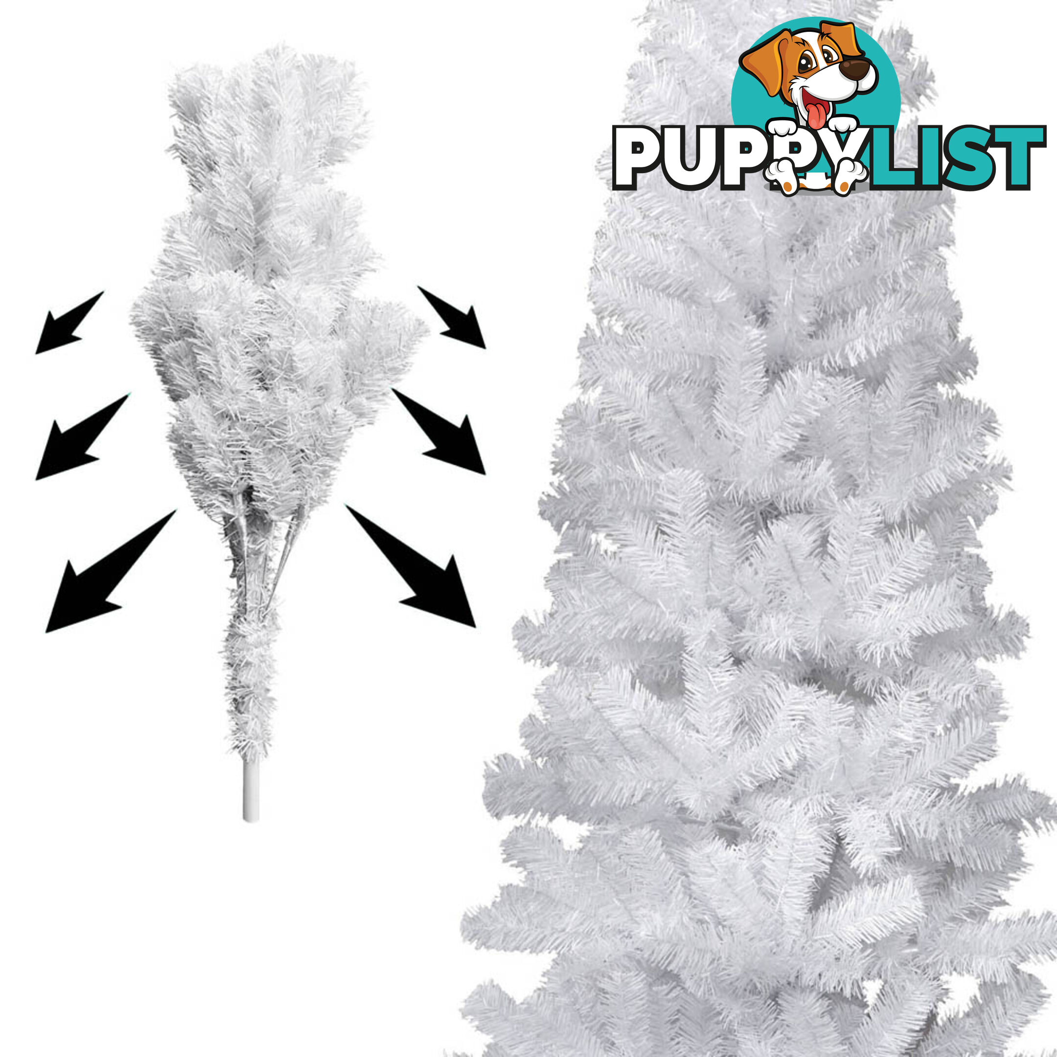 7FT Premium Christmas Tree Free Ornament 210CM Xmas Decorate Steel Base White