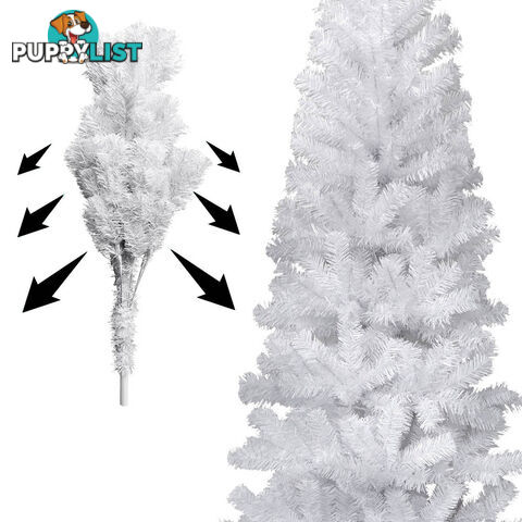 7FT Premium Christmas Tree Free Ornament 210CM Xmas Decorate Steel Base White