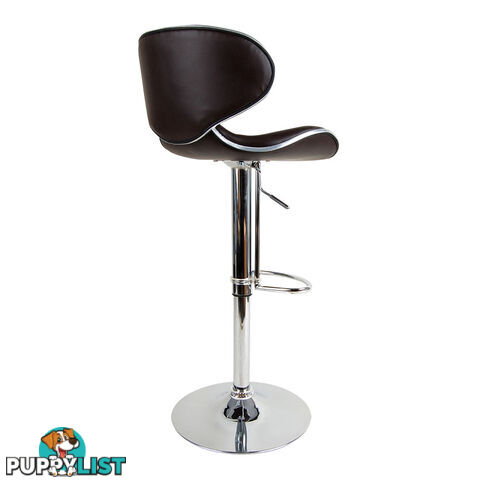 Set of 2 PU Leather Gas Lift Kitchen Bar Stool Chocolate