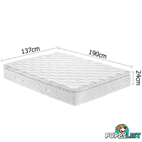 Medium Firm 24cm Mattress Pillow Top High Density Foam Pocket Spring Bed Double