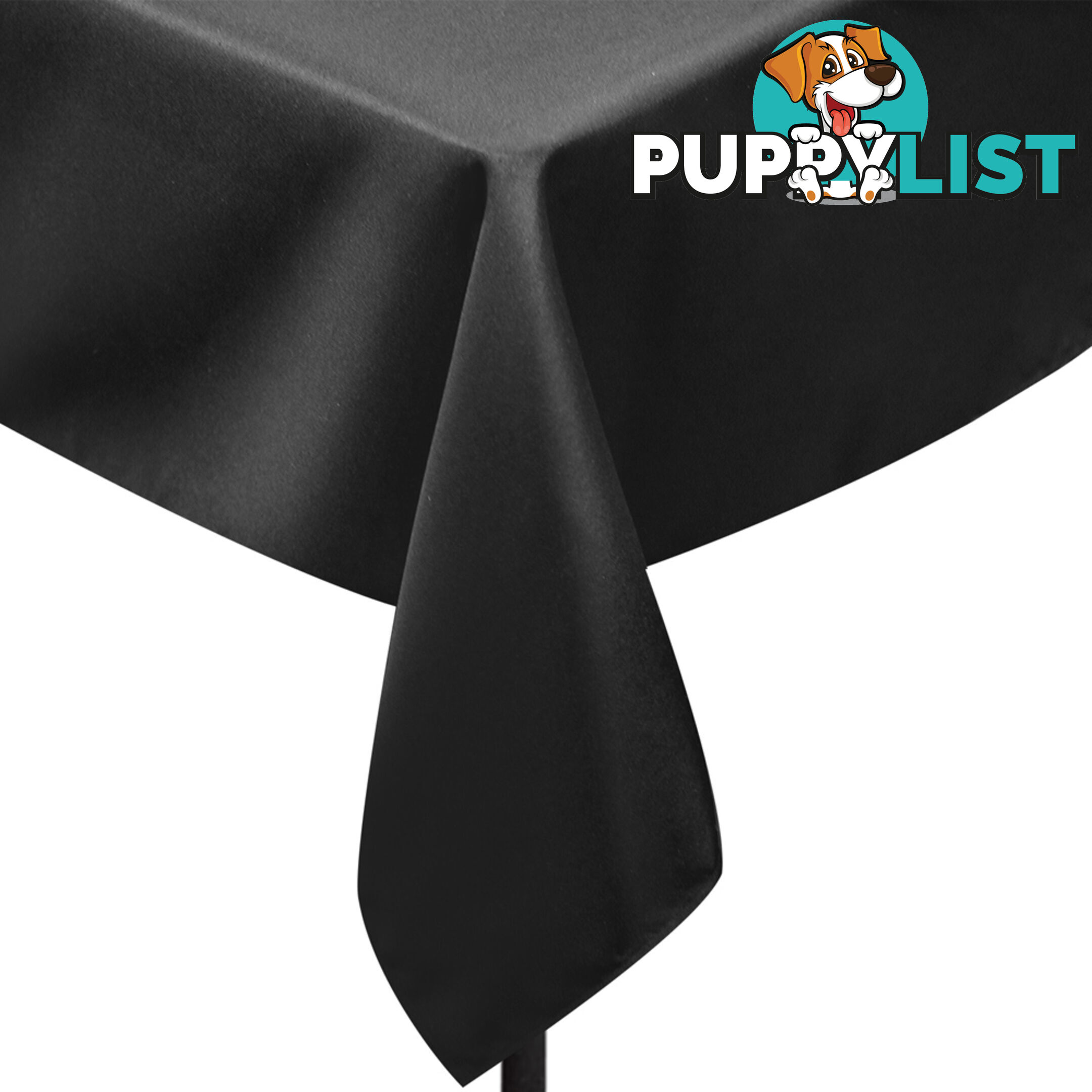 6 Pcs Wedding Table Cloth Rectangle 259cm Black