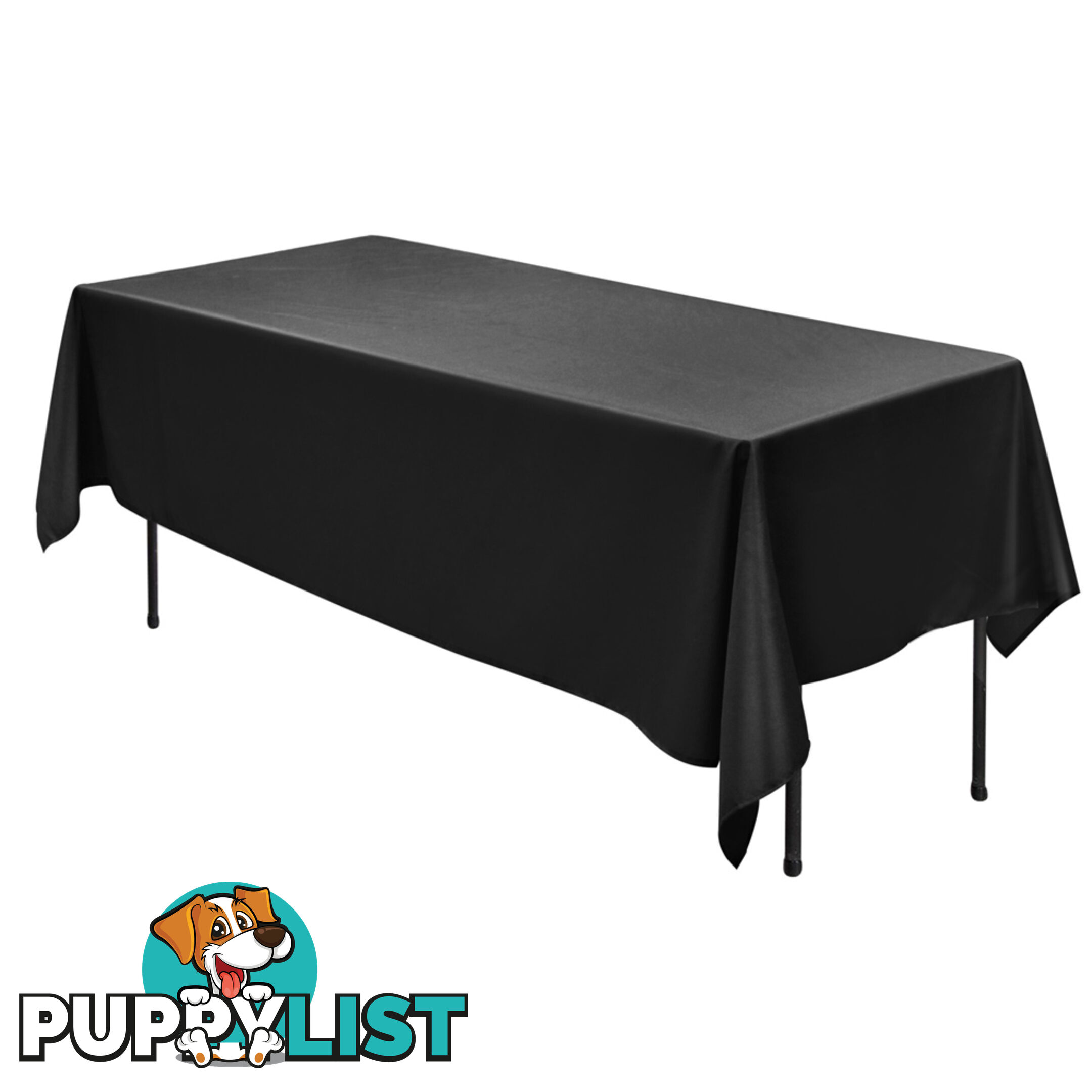 6 Pcs Wedding Table Cloth Rectangle 259cm Black