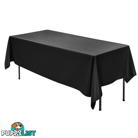 6 Pcs Wedding Table Cloth Rectangle 259cm Black