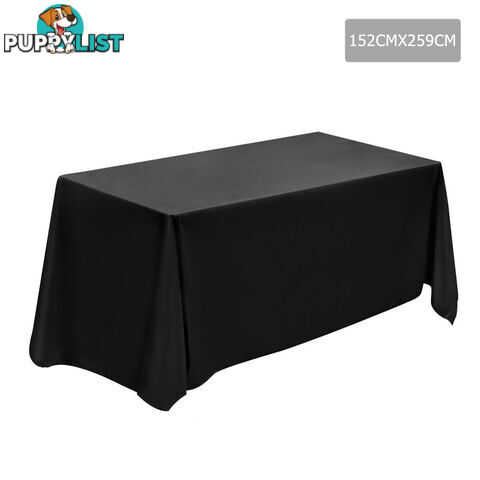 6 Pcs Wedding Table Cloth Rectangle 259cm Black