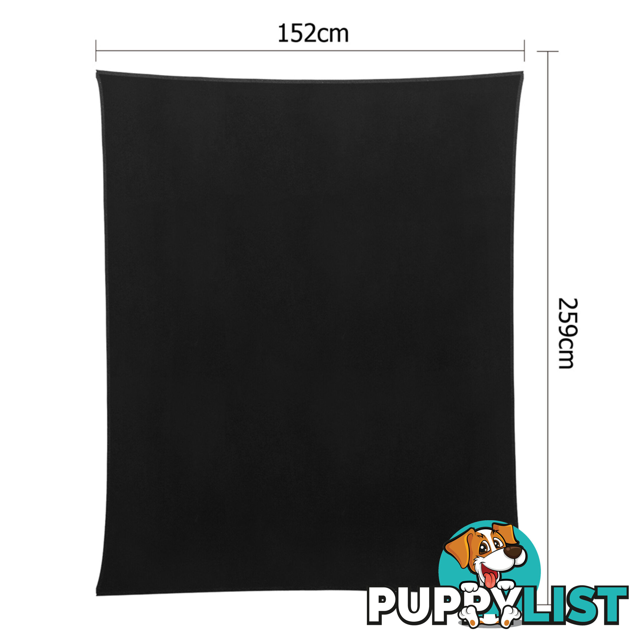 6 Pcs Wedding Table Cloth Rectangle 259cm Black