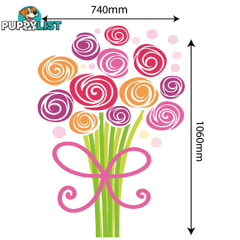 Extra Large Size Bouquet of Flowers Wall Stickers - Totally Movable