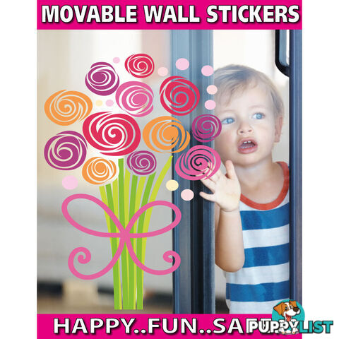 Extra Large Size Bouquet of Flowers Wall Stickers - Totally Movable