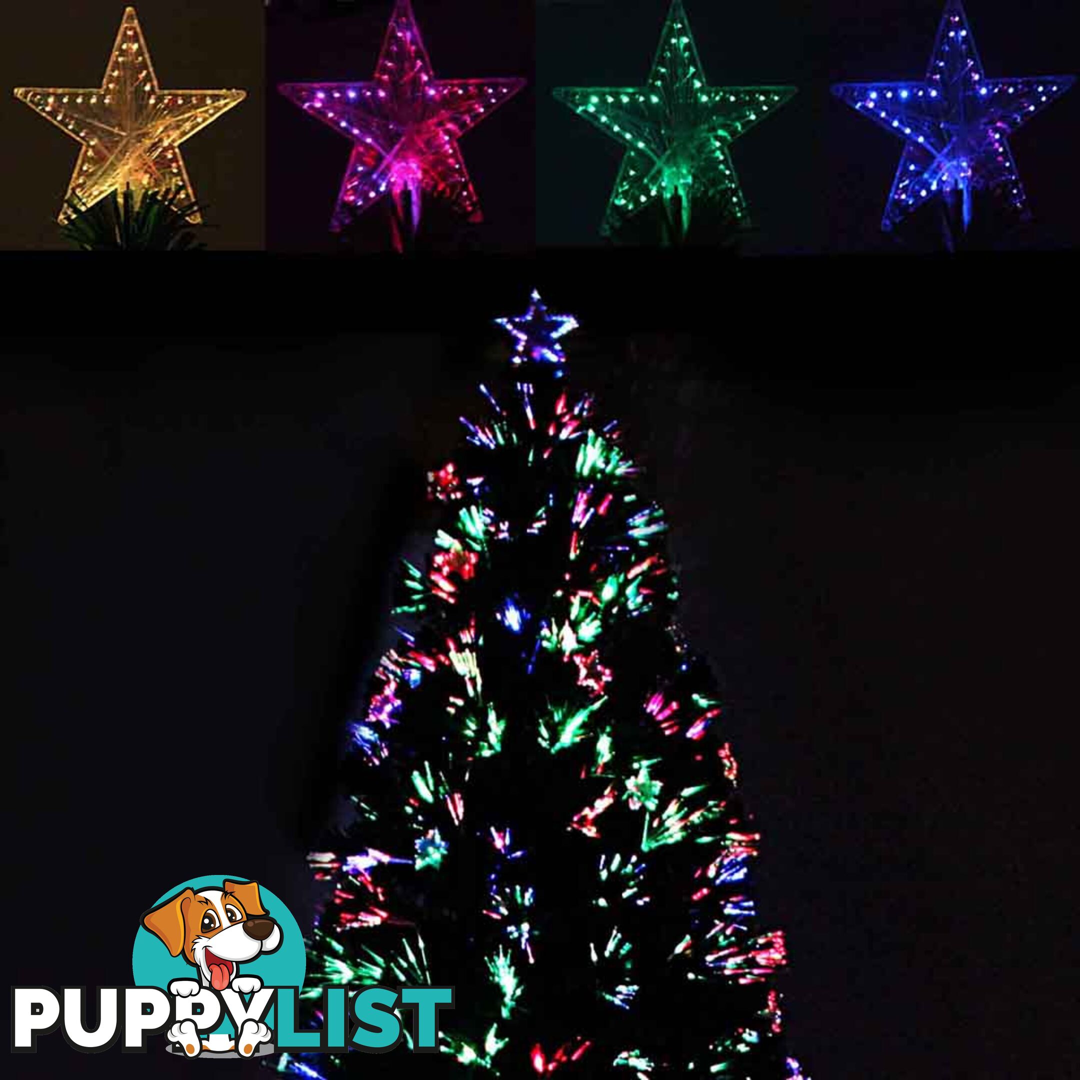 6FT LED Christmas Tree 180CM Xmas Trees Fibre Optic Light Home Decoration Green