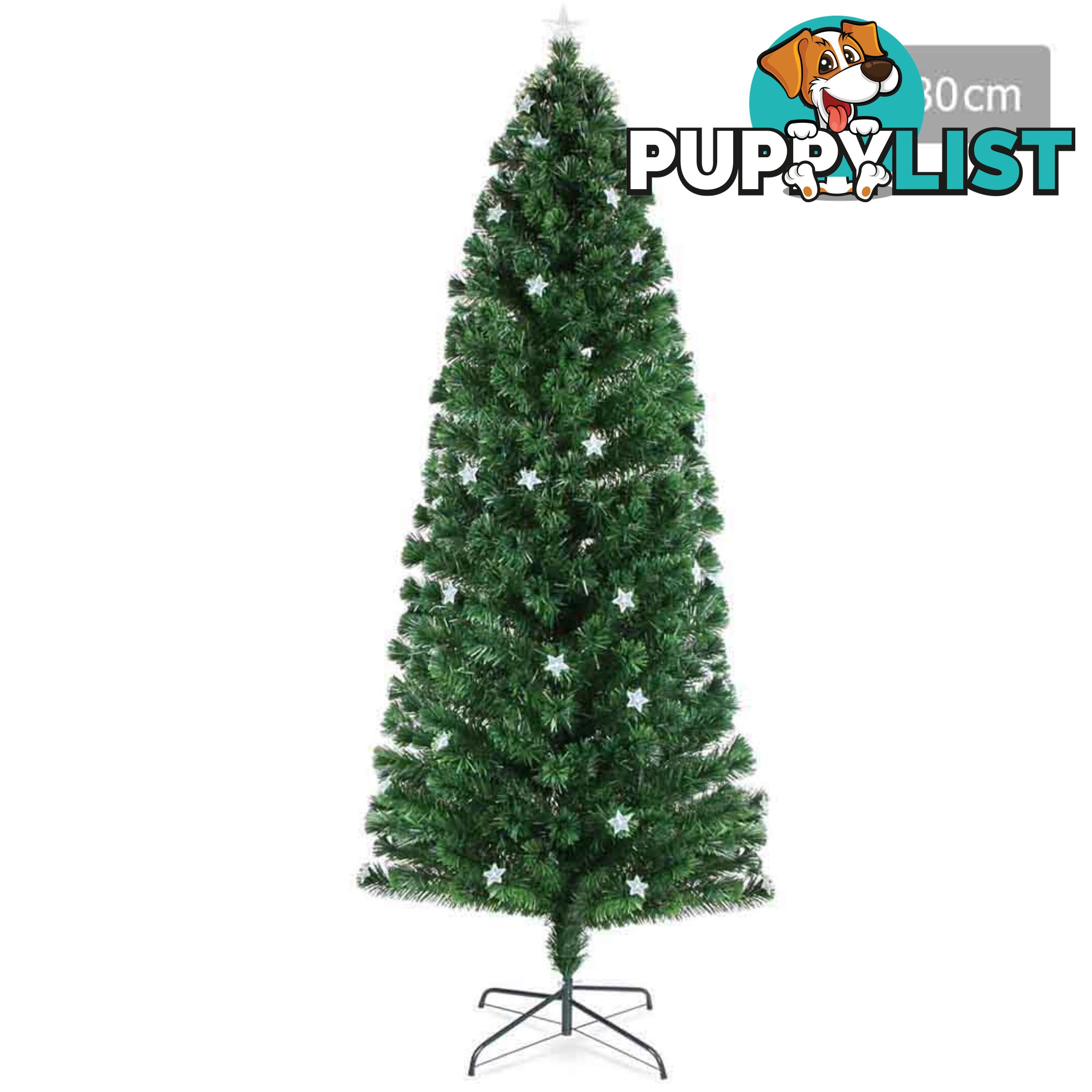 6FT LED Christmas Tree 180CM Xmas Trees Fibre Optic Light Home Decoration Green