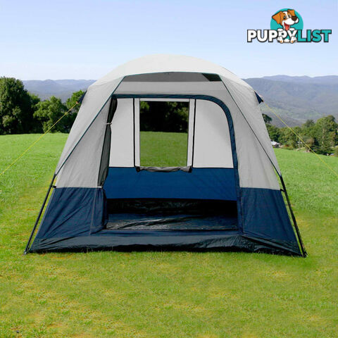 4 Person Family Camping Tent Navy Grey