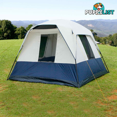 4 Person Family Camping Tent Navy Grey