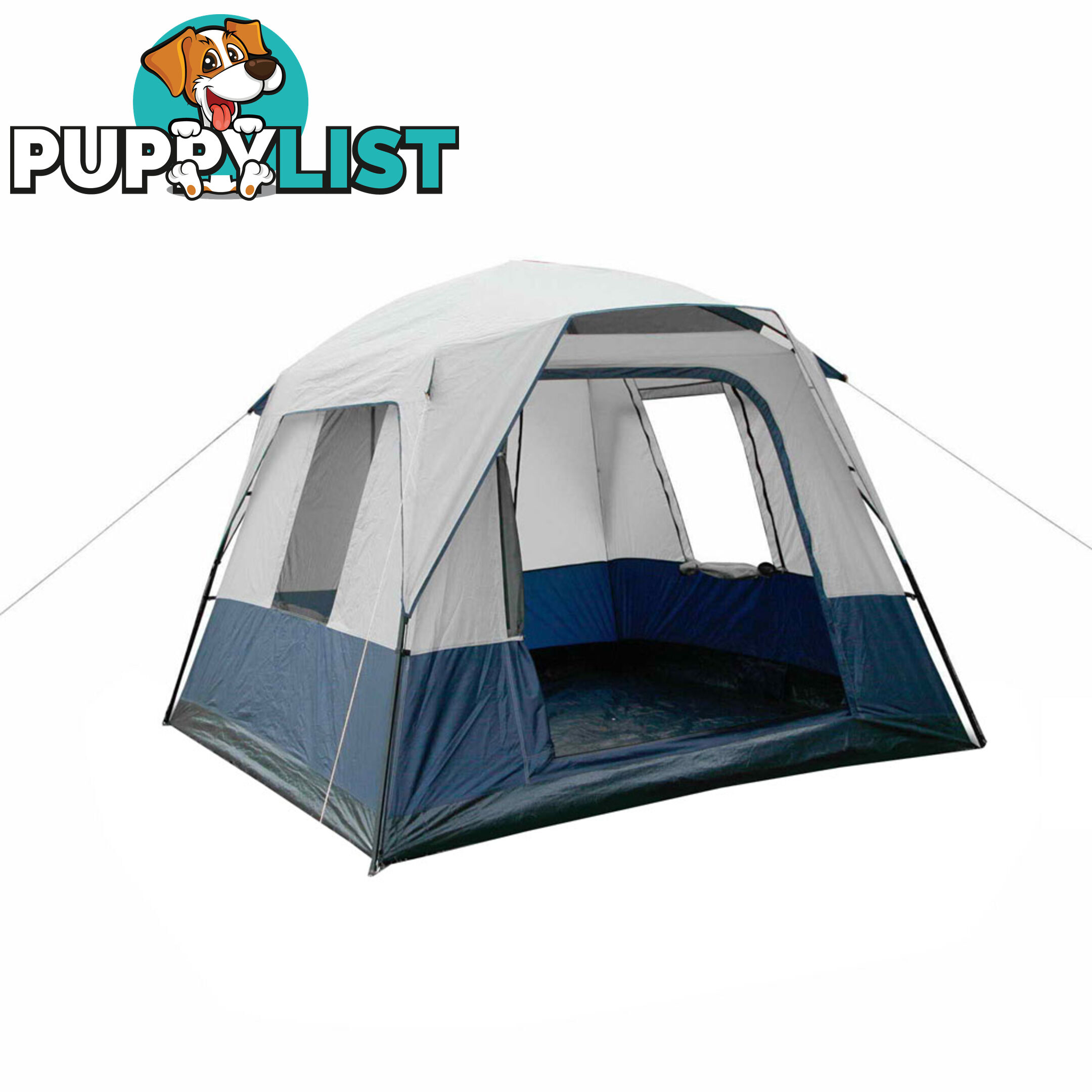 4 Person Family Camping Tent Navy Grey