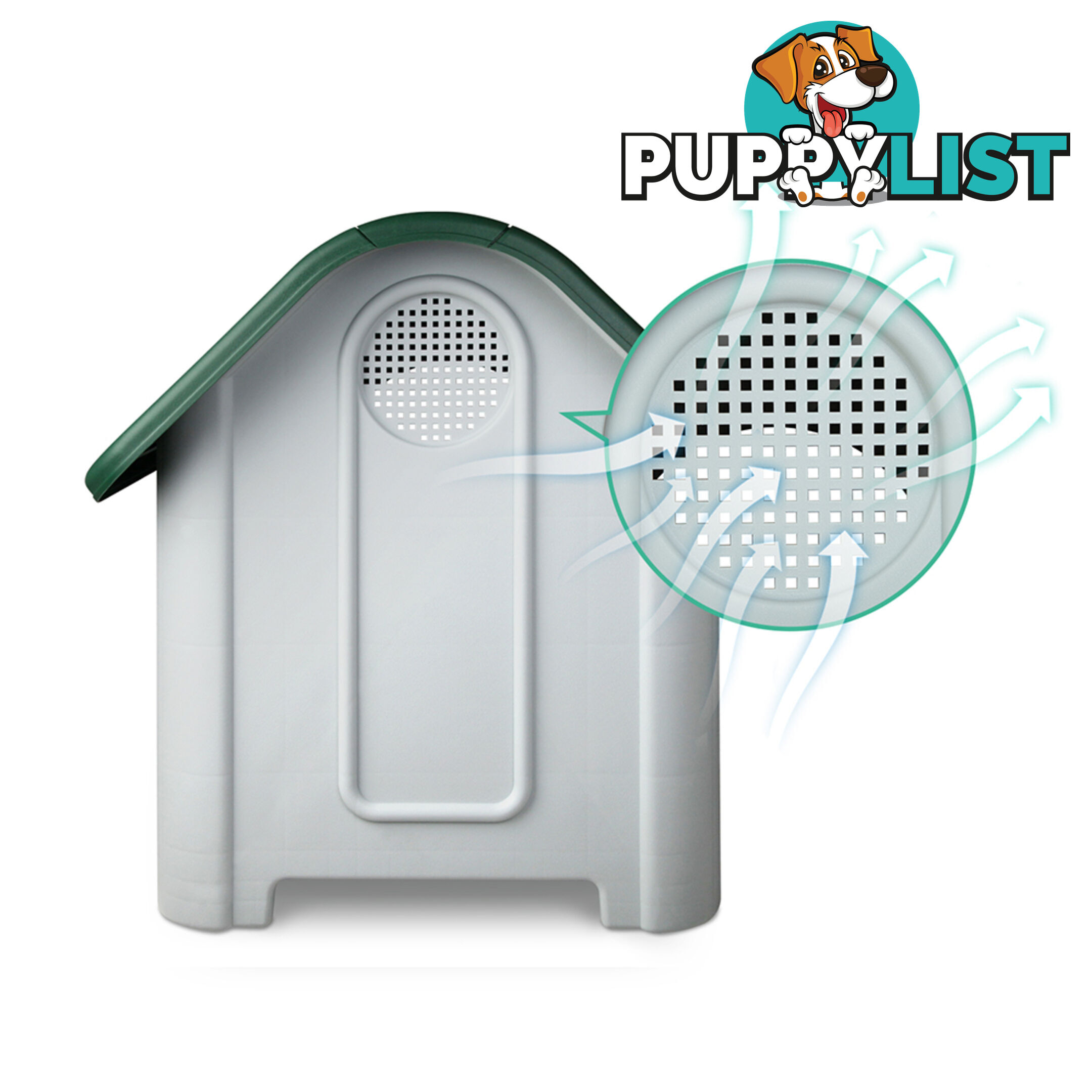 Large Weatherproof Plastic Dog Kennel Pet Puppy Outdoor Indoor Garden Dog House